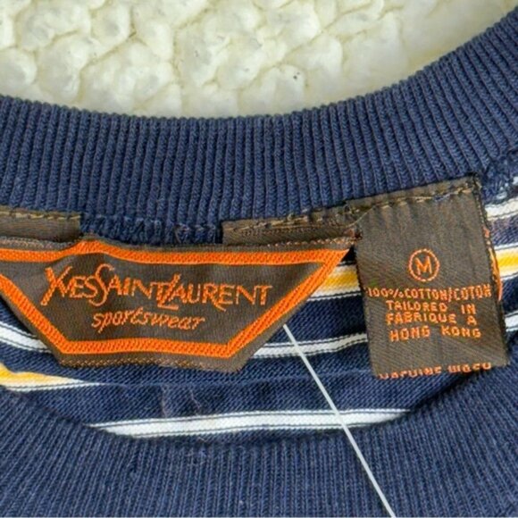 Vintage NWT Yves Saint Laurent Sportswear Striped Long Sleeve Shirt - Picture 5 of 11